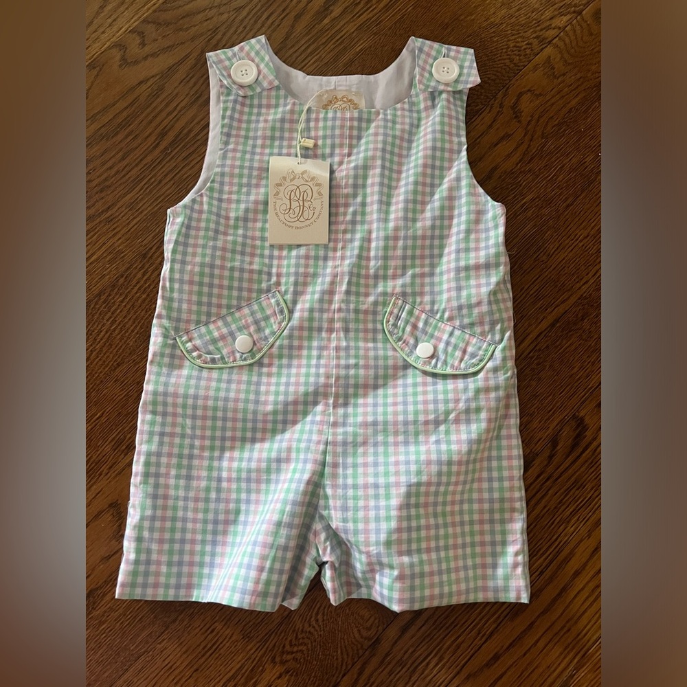 The Beaufort Bonnet Company 12-18 Jon Jon Sir Propers Preppy Plaid Boys Overalls